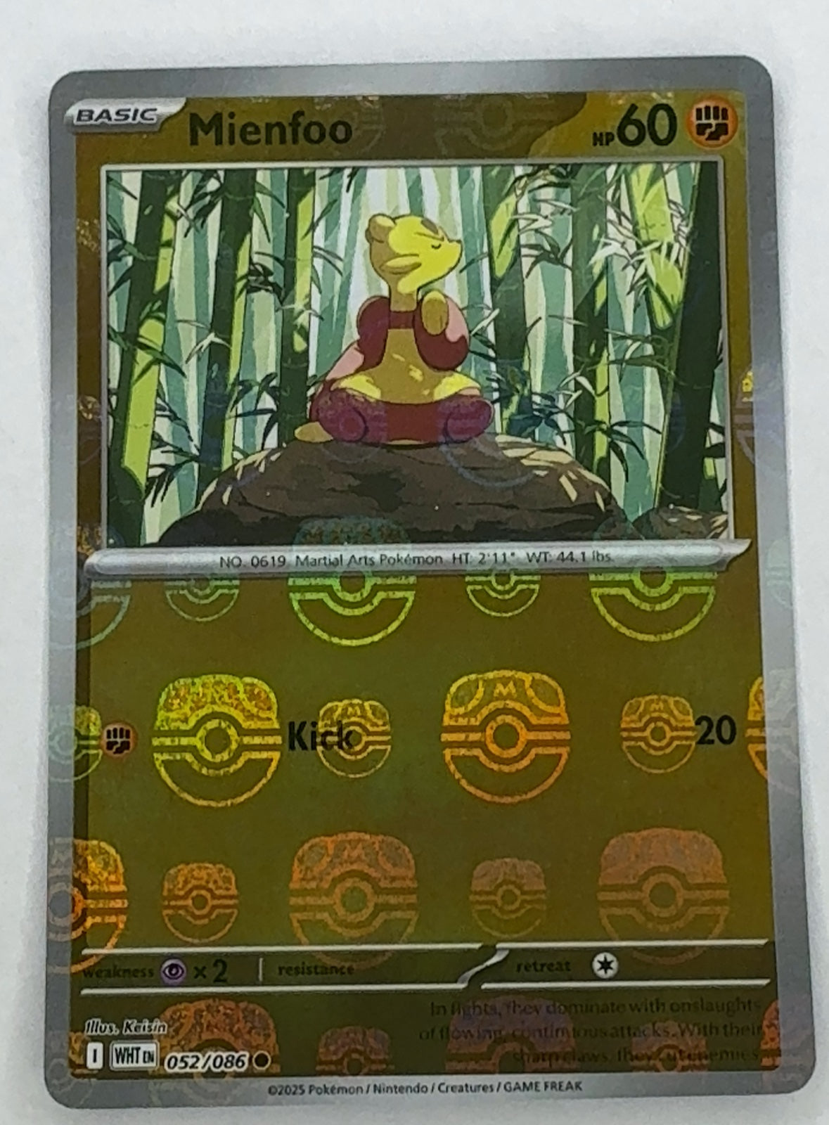 Mienfoo (Master Ball Pattern) | Near Mint / English / Holofoil